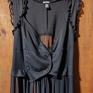 Black Ruffled Vest